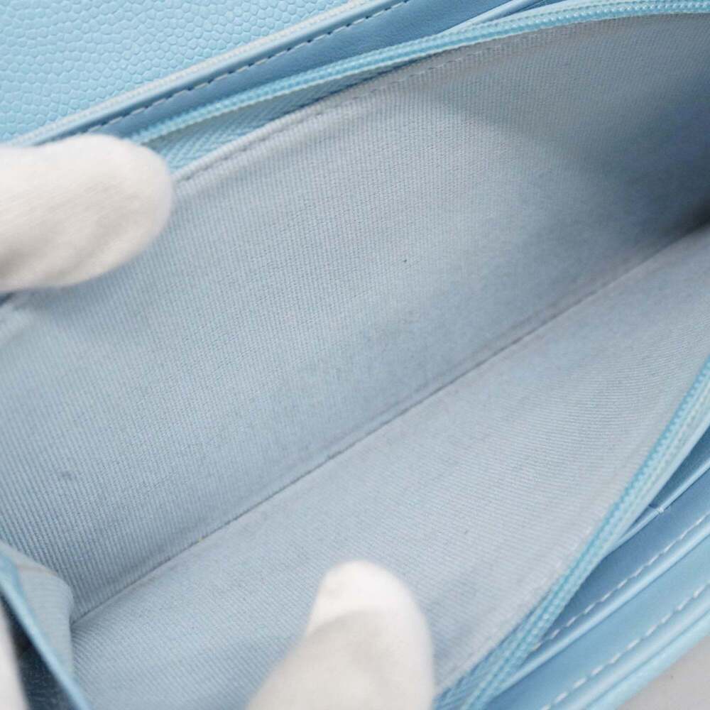 CHANEL Authentic Blue Caviar Leather Wallet - Picture 8 of 14